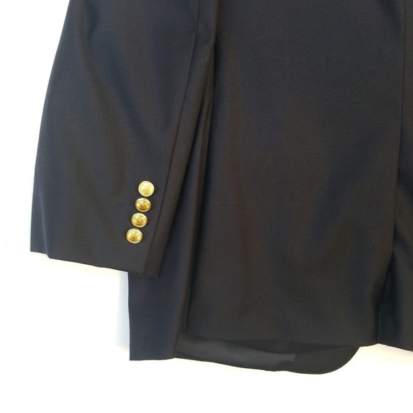 Ralph Lauren Wool Sport Coat Blazer 44R Navy Embossed Gold Buttons Like … - Picture 10 of 16